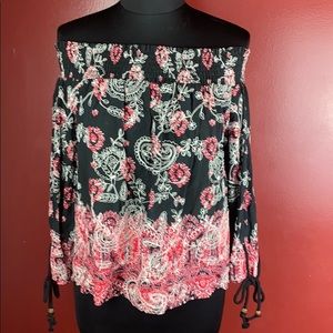 NWOT Zara Floral Off Shoulder Top